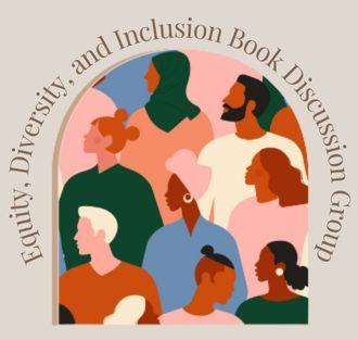 Icon showing a diverse group of people with the words "Equity, Diversity and Inclusion Book Discussion Group"